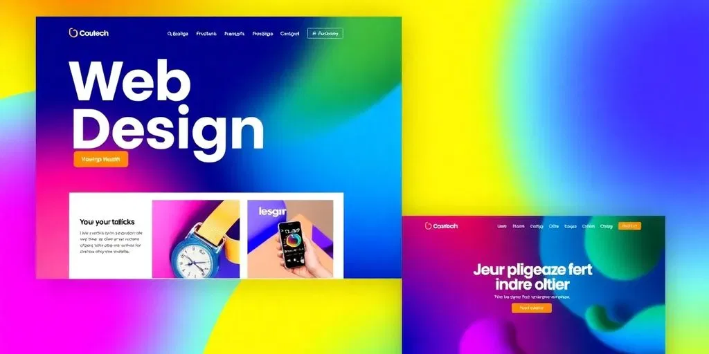 Moderne website met levendige kleuren en creatief ontwerp.