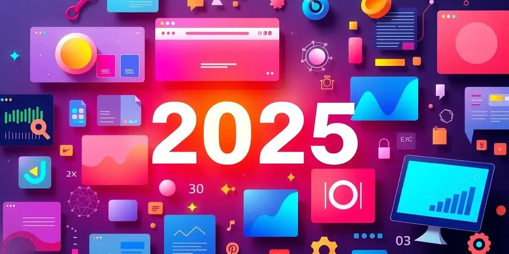 Moderne webdesign elementen en kleurrijke lay-outs.