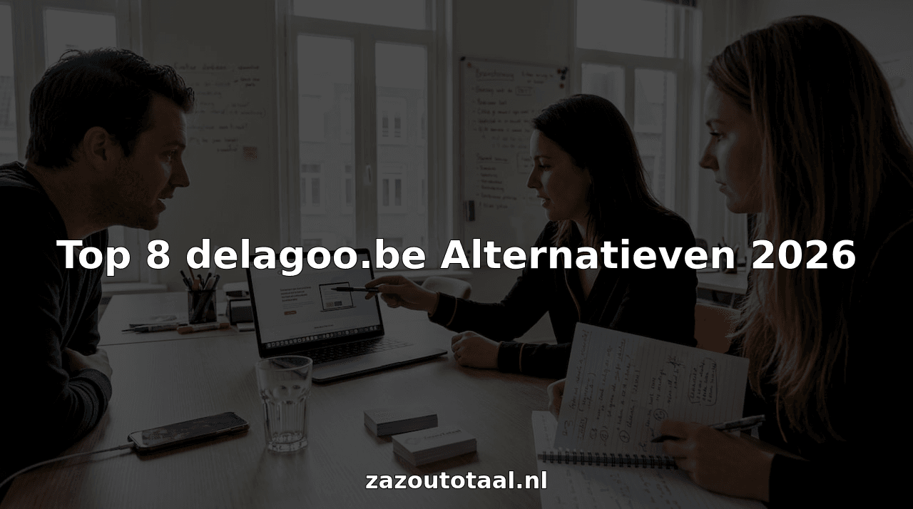 Een team zit samen aan tafel en bespreekt verschillende opties voor digitale bureaus.
