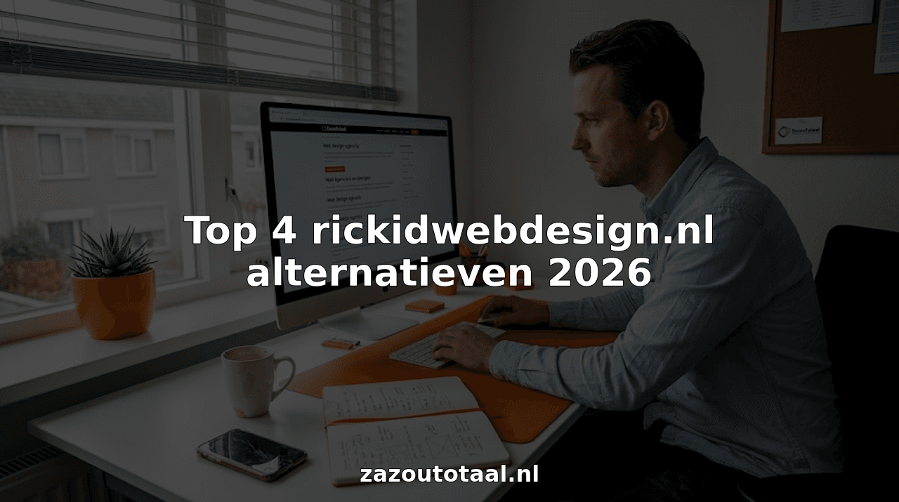 1777341594010_Webdesigner-vergelijkt-webdesign-alternatieven-aan-bureau-1 Webdesigner onderzoekt verschillende webdesign opties tijdens een brainstormsessie op kantoor.
