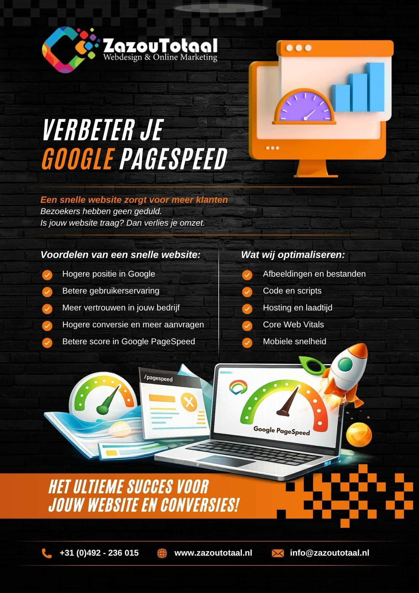 SEO flyer met Google PageSpeed informatie